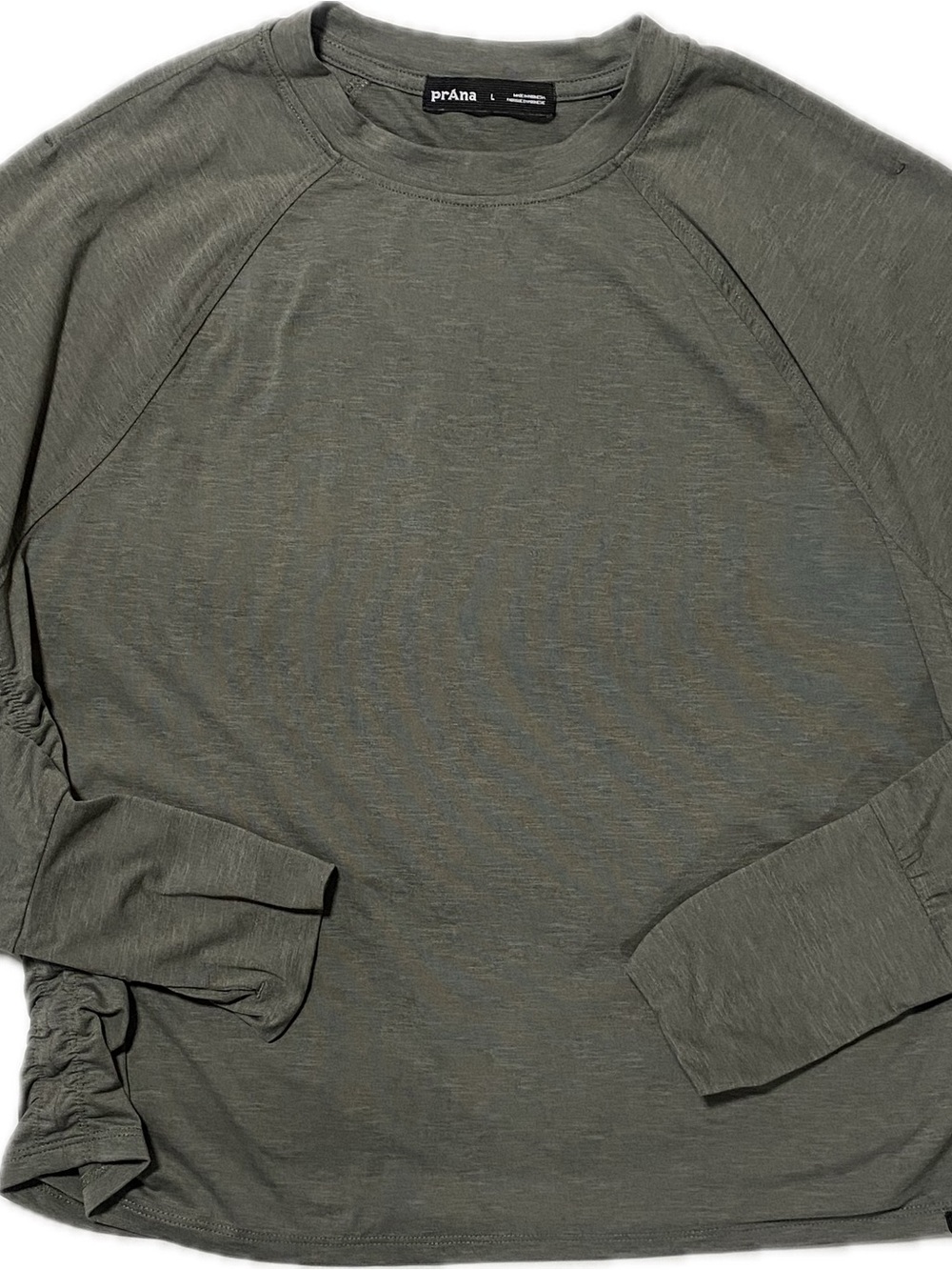 Prana Olive Green Long Sleeve Crew Tee